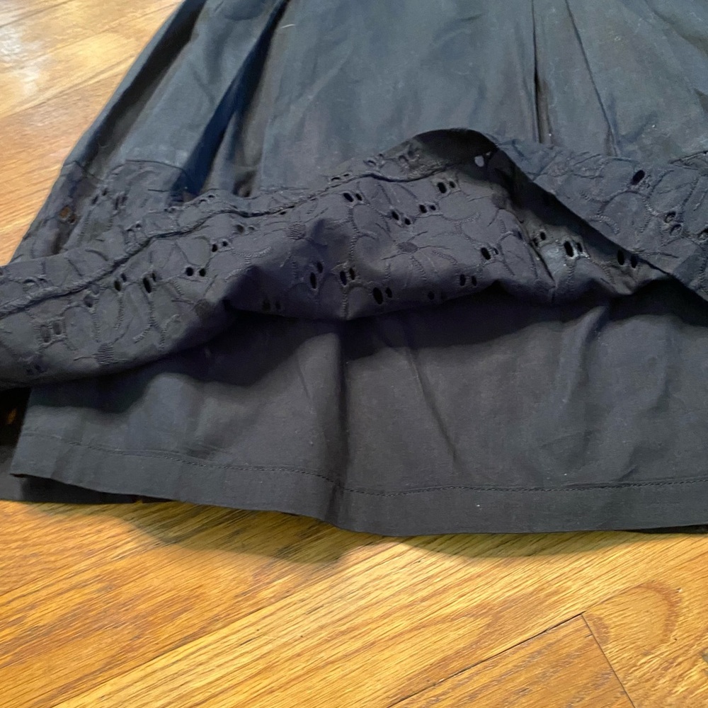Laundry by Shelli Segal Black Eyelet Cotton Sundress Spaghetti Strap Fit & Flare - Picture 5 of 8
